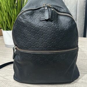 Gucci Embossed Black Backpack